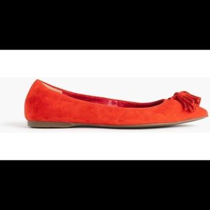J.Crew Lottie Tassel Flats in Suede - Ripe Papaya Size 12